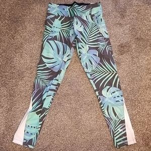 PINK tropical print leggings